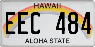 HI license plate EEC484