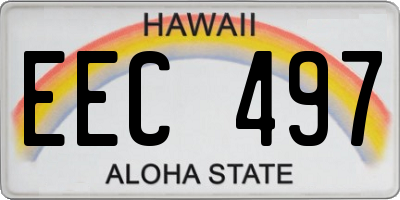 HI license plate EEC497
