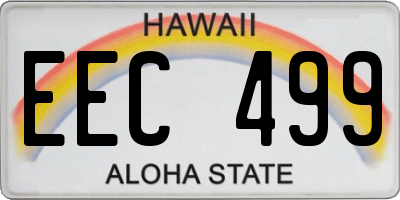 HI license plate EEC499