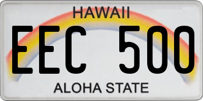 HI license plate EEC500