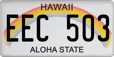 HI license plate EEC503