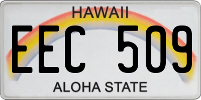 HI license plate EEC509