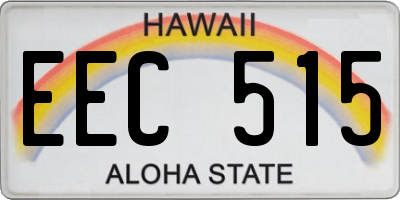 HI license plate EEC515