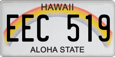 HI license plate EEC519