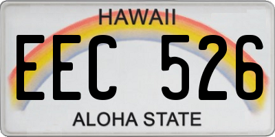 HI license plate EEC526