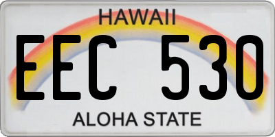 HI license plate EEC530
