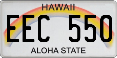 HI license plate EEC550