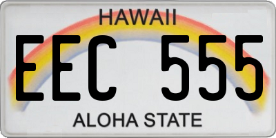 HI license plate EEC555