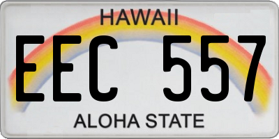 HI license plate EEC557