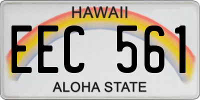 HI license plate EEC561