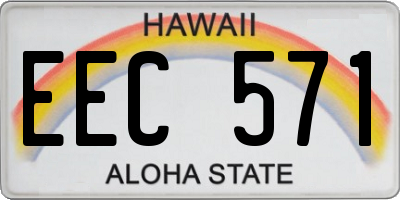 HI license plate EEC571