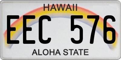 HI license plate EEC576