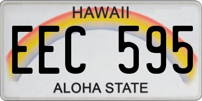 HI license plate EEC595