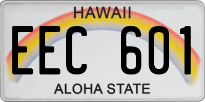 HI license plate EEC601