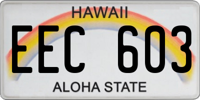 HI license plate EEC603