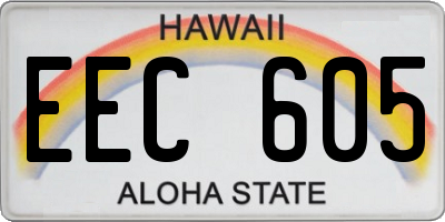 HI license plate EEC605