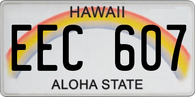 HI license plate EEC607