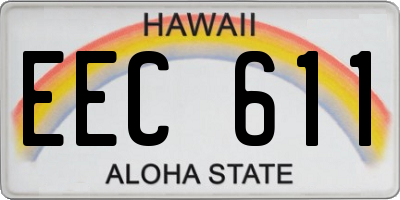 HI license plate EEC611