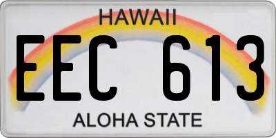 HI license plate EEC613