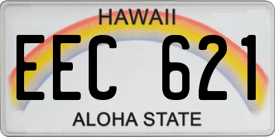 HI license plate EEC621