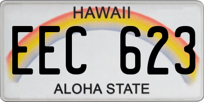 HI license plate EEC623