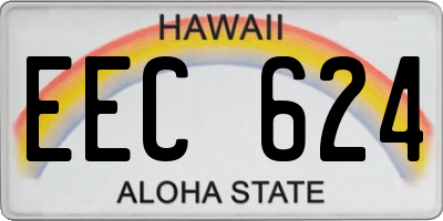 HI license plate EEC624