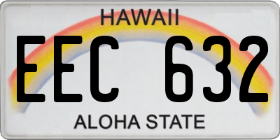 HI license plate EEC632