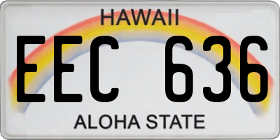 HI license plate EEC636