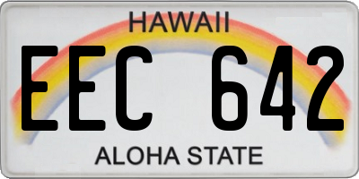 HI license plate EEC642