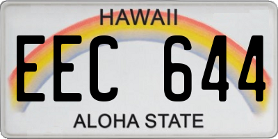 HI license plate EEC644