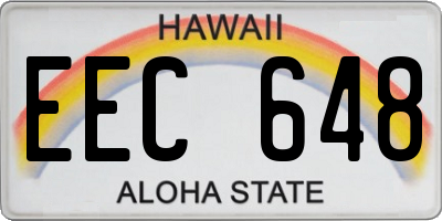 HI license plate EEC648
