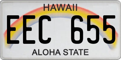 HI license plate EEC655