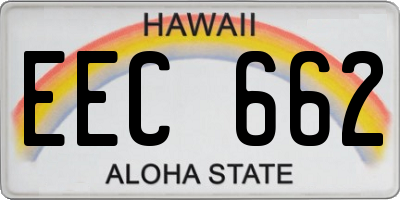 HI license plate EEC662