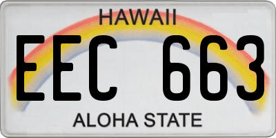 HI license plate EEC663