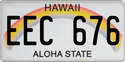 HI license plate EEC676