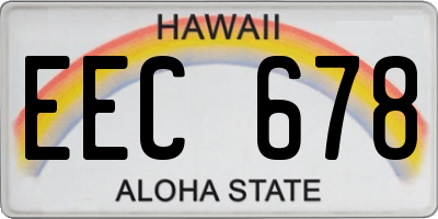 HI license plate EEC678