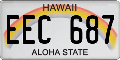HI license plate EEC687