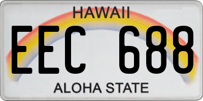 HI license plate EEC688