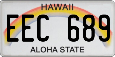 HI license plate EEC689