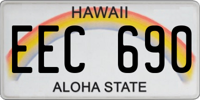 HI license plate EEC690