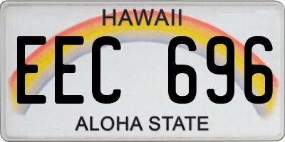 HI license plate EEC696