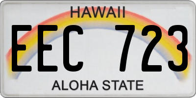 HI license plate EEC723