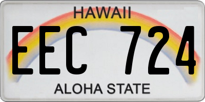 HI license plate EEC724