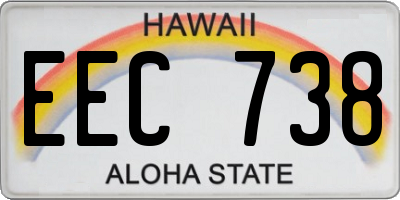 HI license plate EEC738