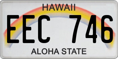 HI license plate EEC746