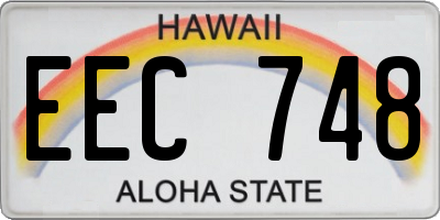 HI license plate EEC748