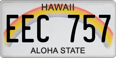 HI license plate EEC757