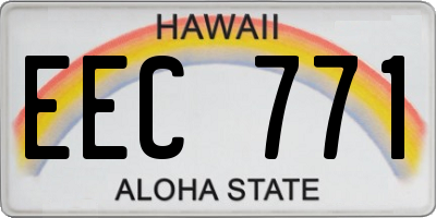 HI license plate EEC771