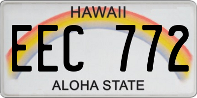 HI license plate EEC772