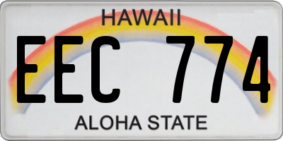 HI license plate EEC774